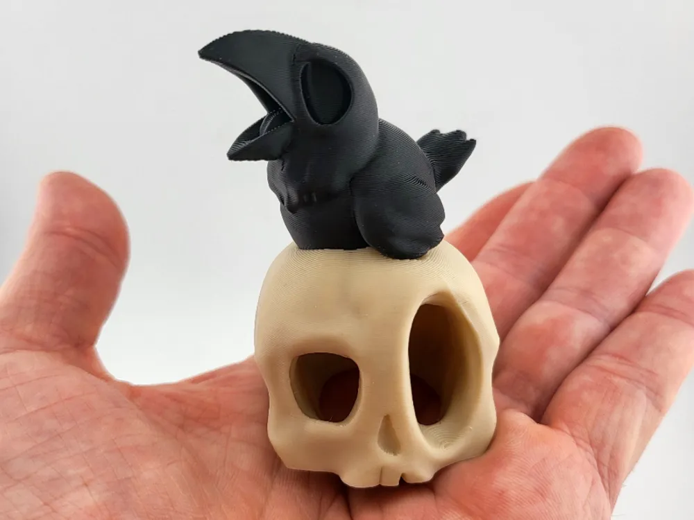 kawaii skull crow sweet cute