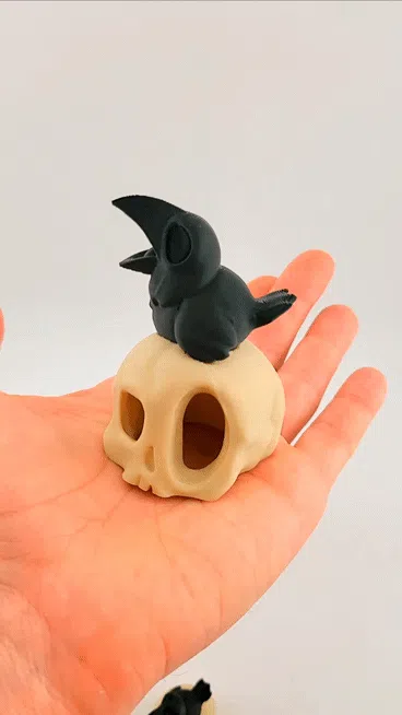 kawaii skull crow sweet cute thumbnail 2