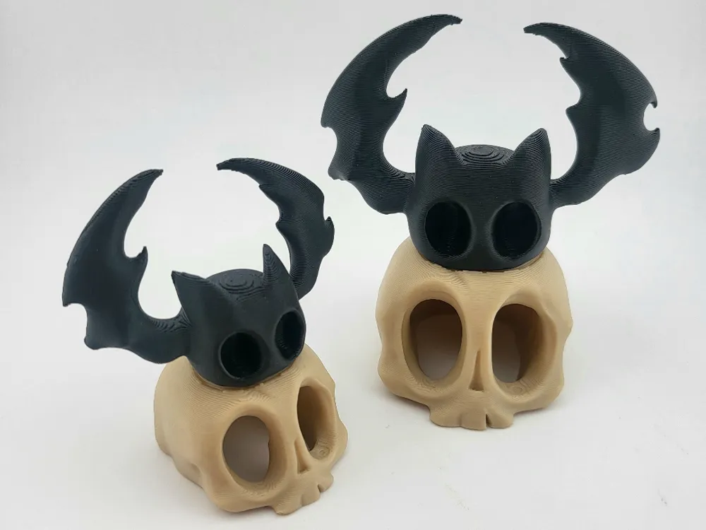 kawaii skull and bat cute
