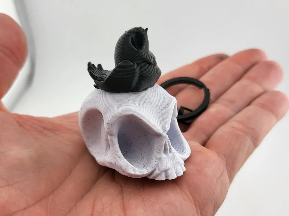 kawaii skull with bird cute sweet