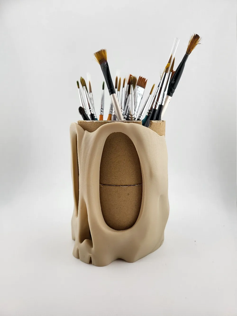 Spools recycling pen brush tool holder Cardboard thumbnail 3