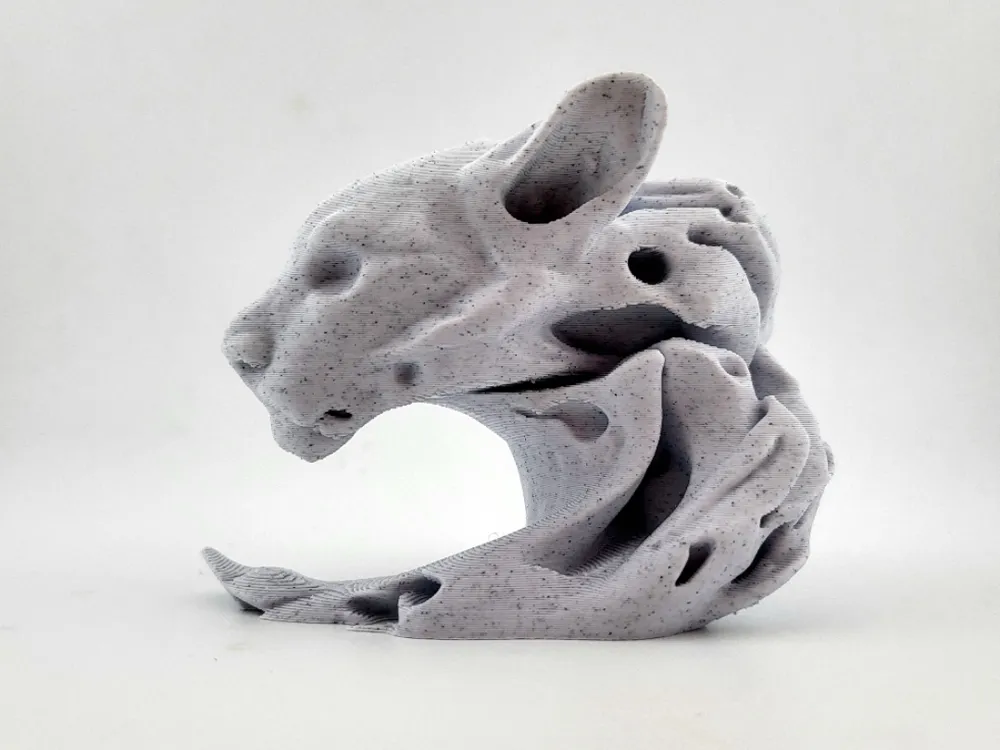 tiger cat sculpture stone or wood