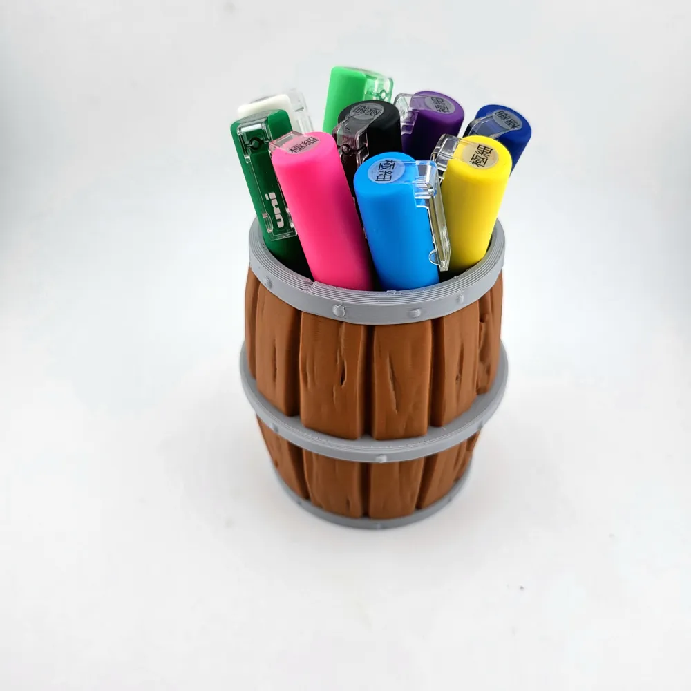 pen and brush holder and tools rum barrel thumbnail 2