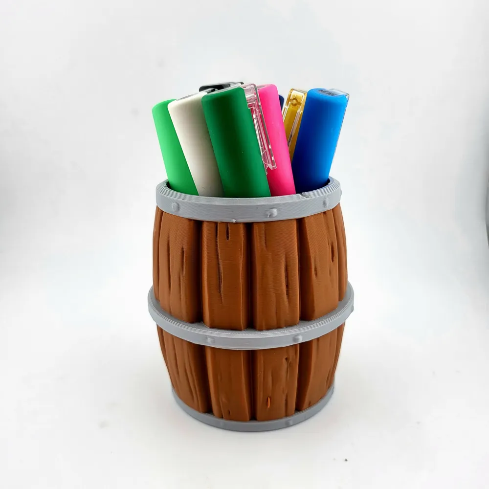 pen and brush holder and tools rum barrel thumbnail 3
