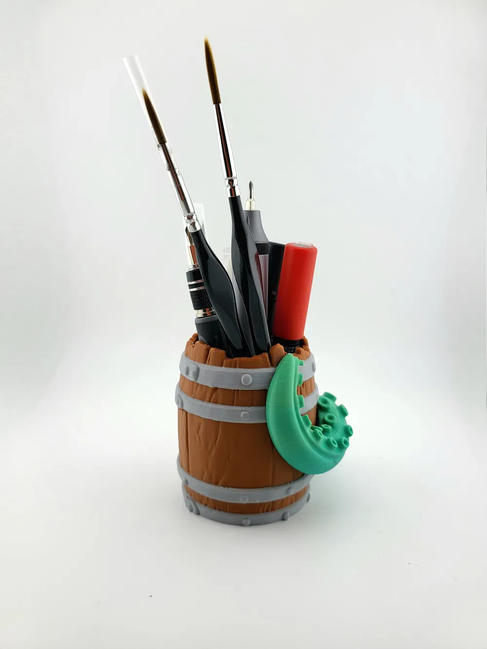 Pen holder in the shape of a barrel with tentacle thumbnail 2