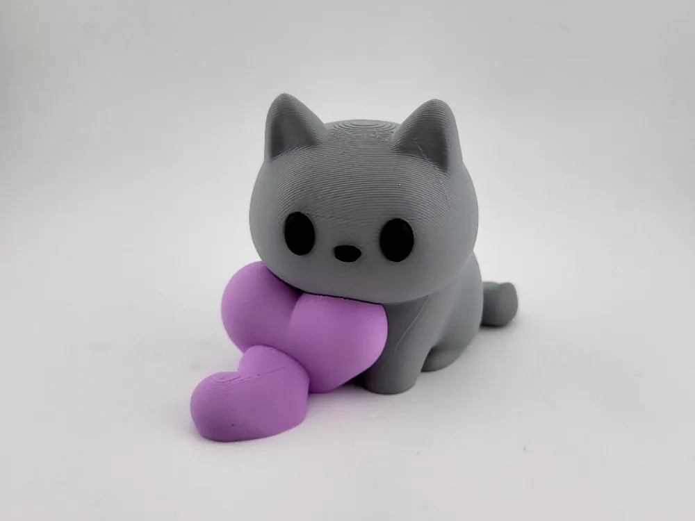 Kawaii Cat Hugging Hearts Cute Gift for Cat Lovers