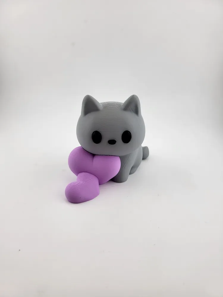 Kawaii Cat Hugging Hearts Cute Gift for Cat Lovers thumbnail 3