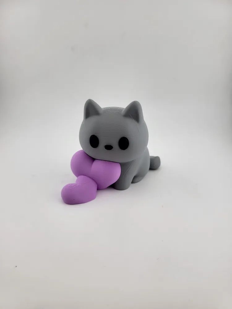 Kawaii Cat Hugging Hearts Cute Gift for Cat Lovers thumbnail 4