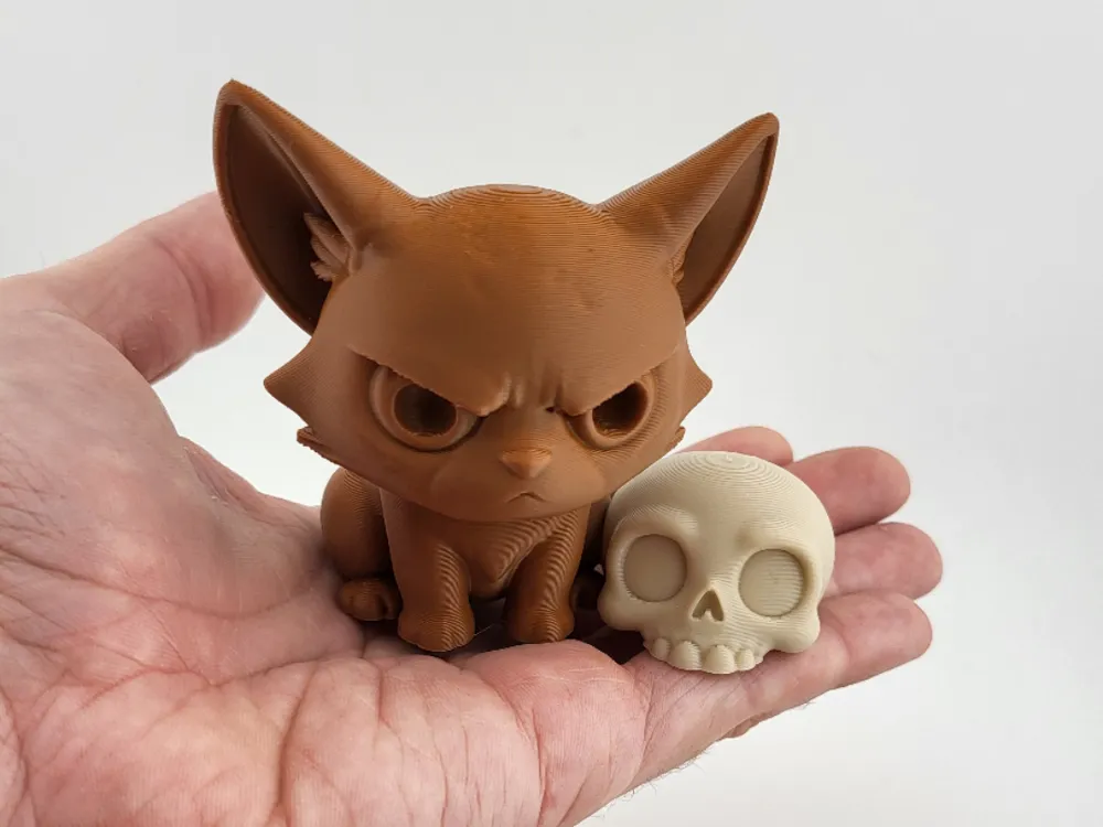 Angry Kawaii Fox & Cute Skull toy Miniatures