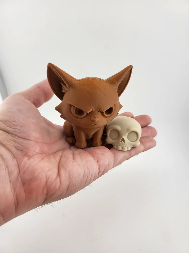 Angry Kawaii Fox & Cute Skull toy Miniatures thumbnail 2