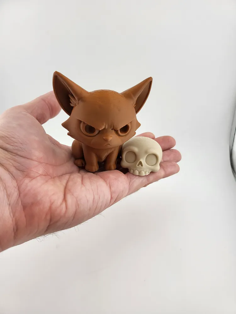 Angry Kawaii Fox & Cute Skull toy Miniatures thumbnail 4