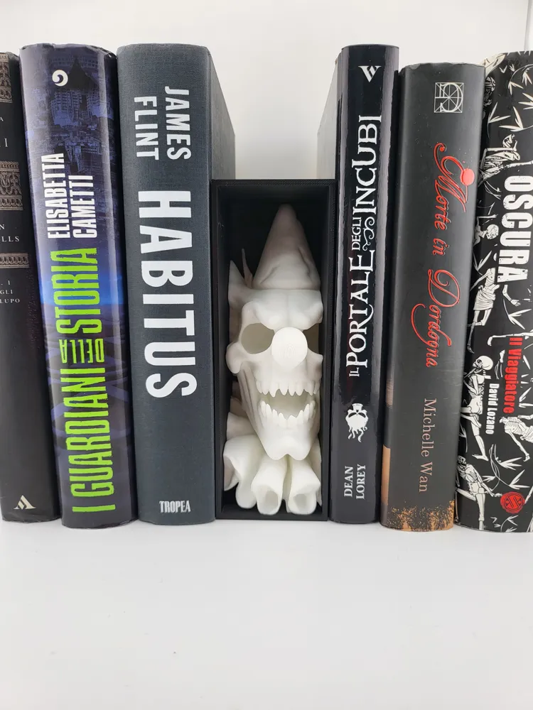 Evil Clown Skull Book Nook Creepy Horror Decor thumbnail 4
