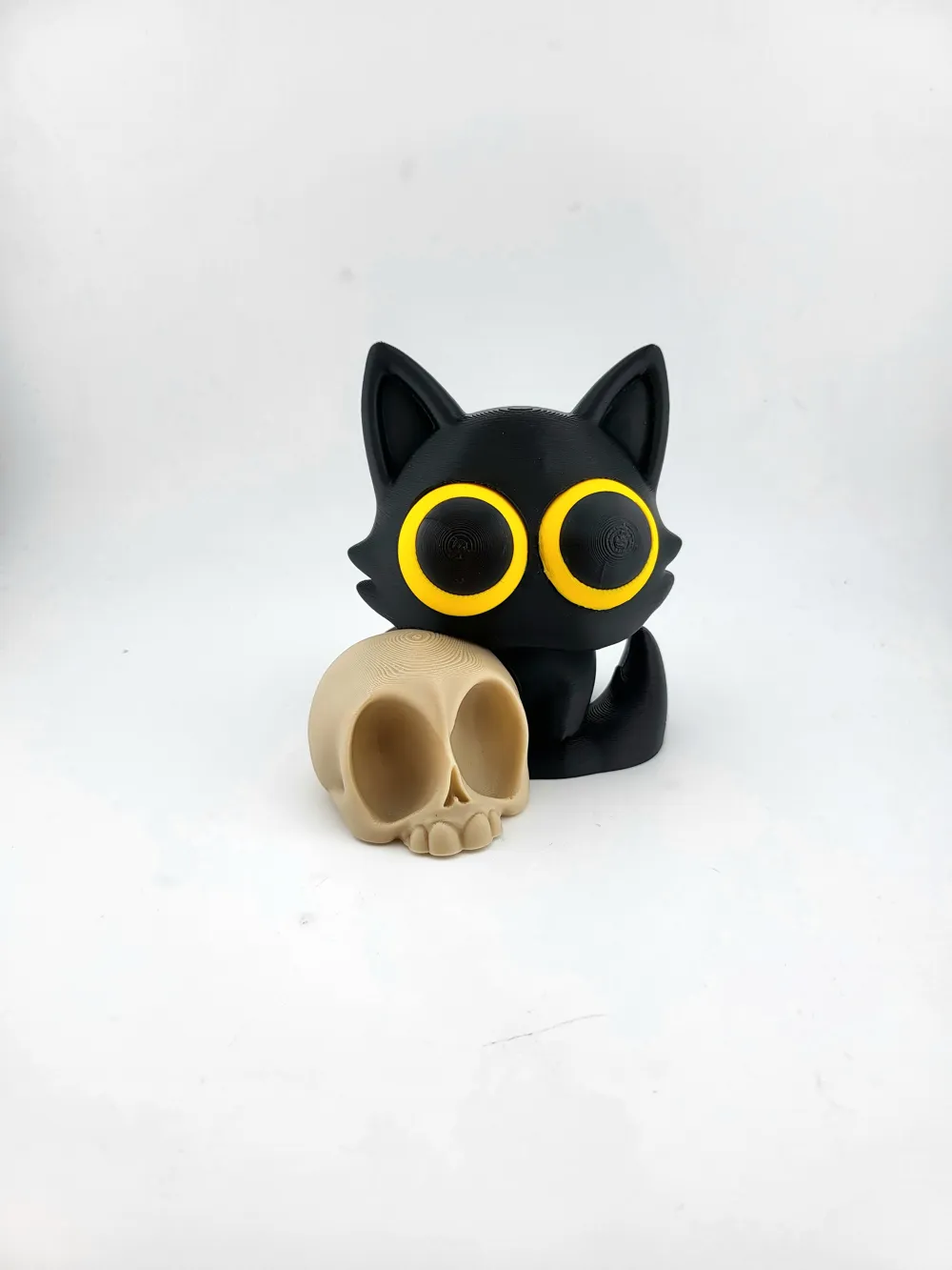 Kawaii Demon Cat with Skull desk decor sweet cute thumbnail 2