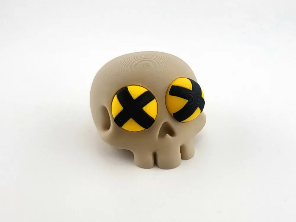 Kawaii Skull with Crossed Eyes – Cute 3D sweet