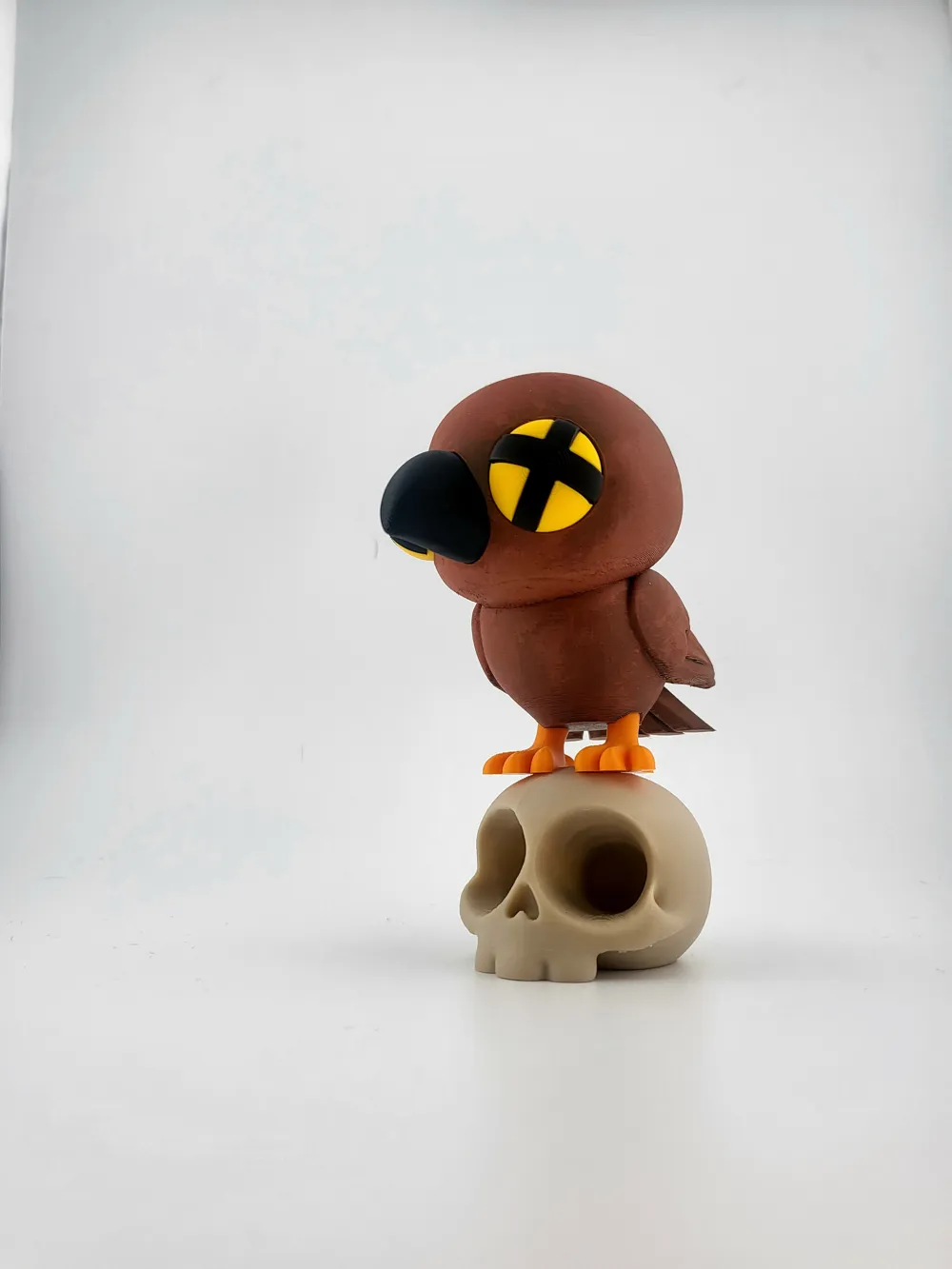 Kawaii Crow with Skull Base SWEET Cute 3D Print thumbnail 4
