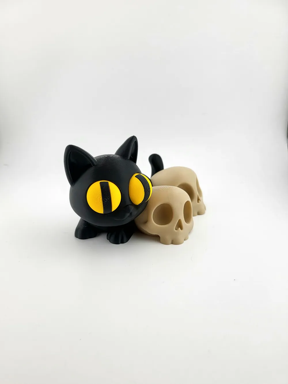 Black Cat & Skulls Modello 3D Cute & Gothic no ams thumbnail 3