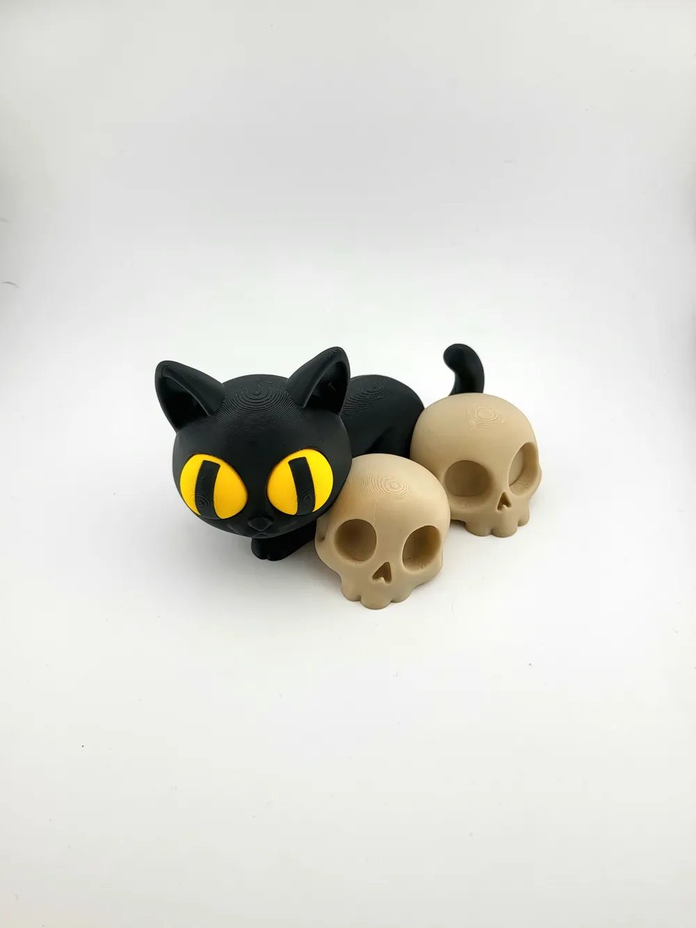 Black Cat & Skulls Modello 3D Cute & Gothic no ams thumbnail 4