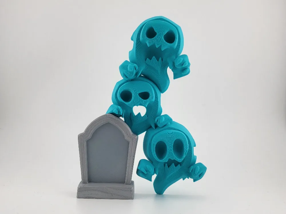 Stacked Ghosts & Grave Cute Haunted Display no ams