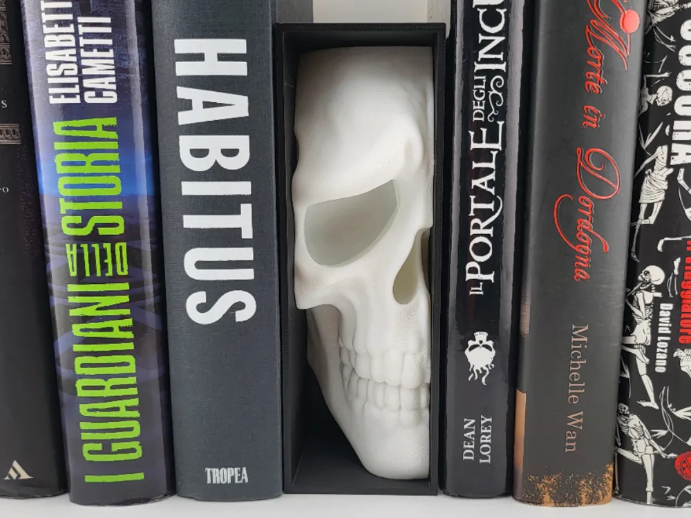 Sad Skull Book Nook – 3D Printable Library Decor