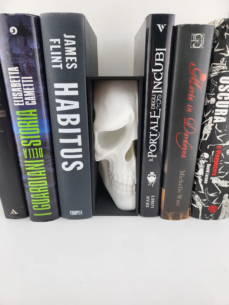 Sad Skull Book Nook – 3D Printable Library Decor thumbnail 2