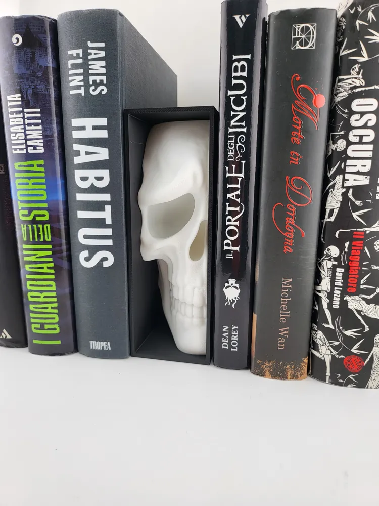 Sad Skull Book Nook – 3D Printable Library Decor thumbnail 3