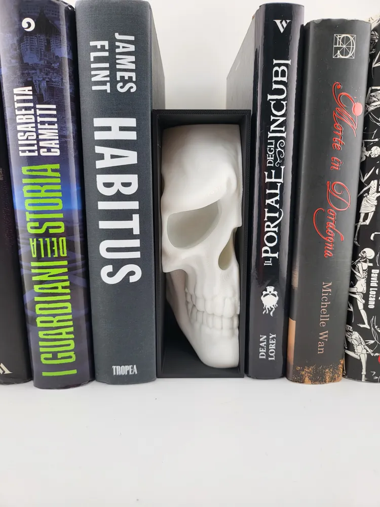 Sad Skull Book Nook – 3D Printable Library Decor thumbnail 4