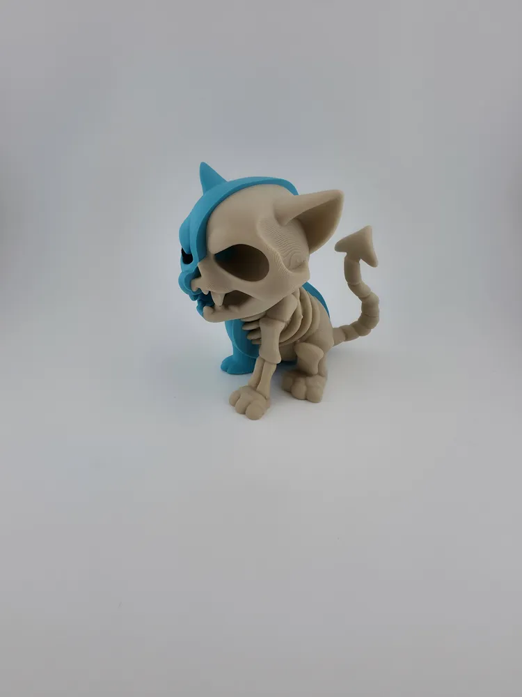 Half Cat Half Skeleton – Spooky & Stylized Feline thumbnail 2