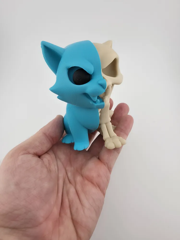 Half Cat Half Skeleton – Spooky & Stylized Feline thumbnail 3