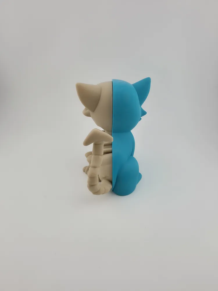 Half Cat Half Skeleton – Spooky & Stylized Feline thumbnail 4