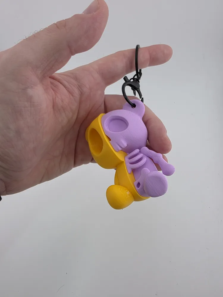 Half Skeleton Bear charm for bag or key thumbnail 3