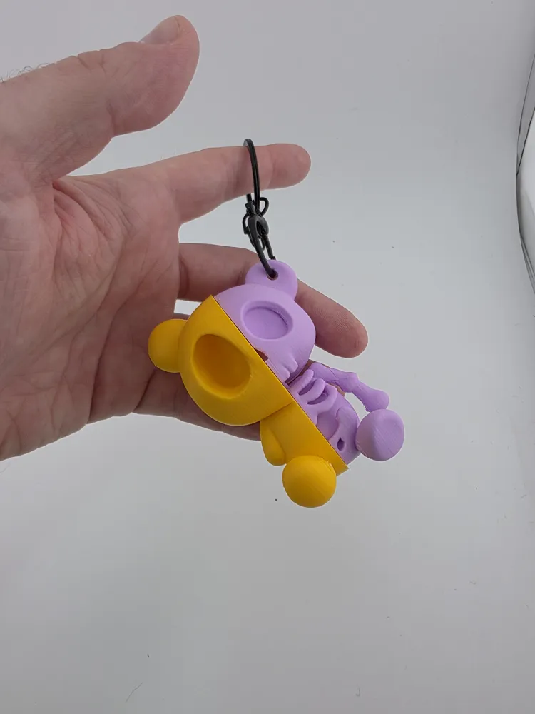 Half Skeleton Bear charm for bag or key thumbnail 4