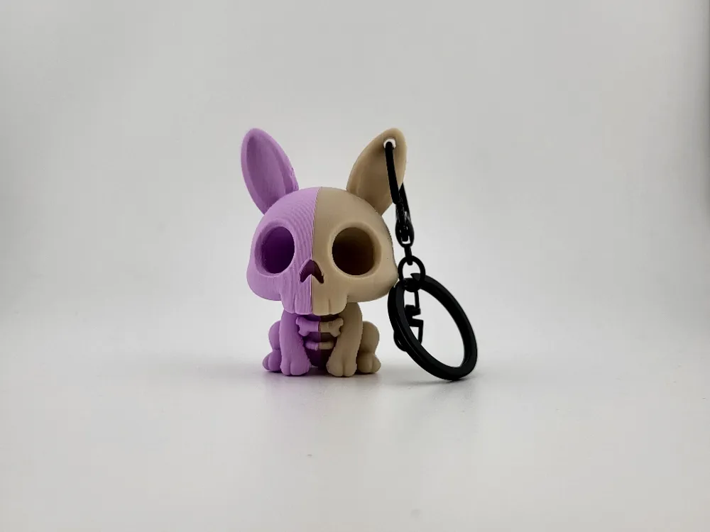 Kawaii Skeleton Bunny Keychain Cute Creepy Charm