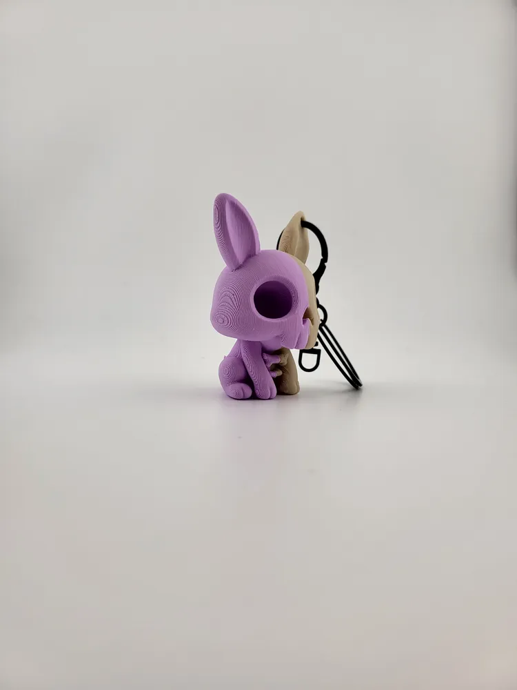 Kawaii Skeleton Bunny Keychain Cute Creepy Charm thumbnail 3