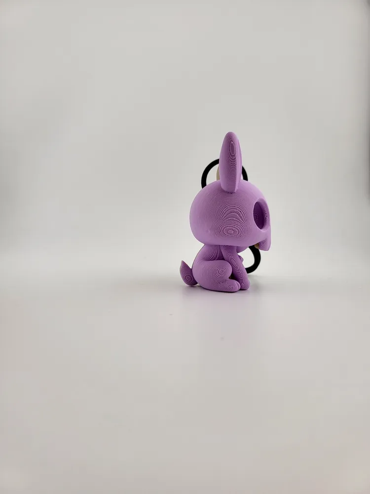 Kawaii Skeleton Bunny Keychain Cute Creepy Charm thumbnail 4