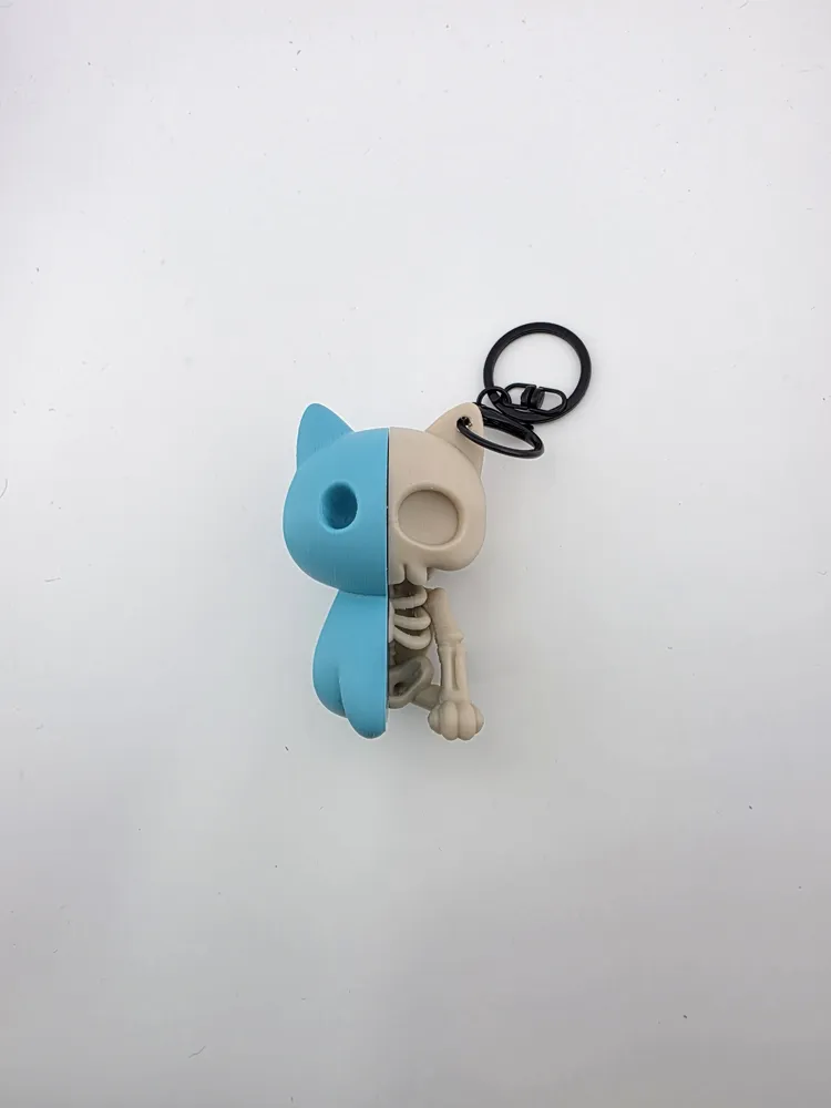 Kawaii Cat Skeleton - Cute and Creepy Charm thumbnail 4