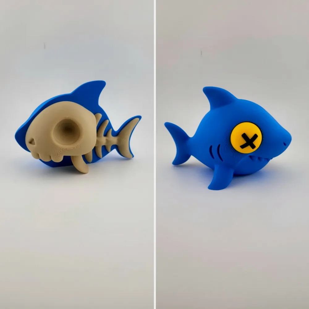 Kawaii Dead Shark Cute Print with Skeleton no ams thumbnail 4