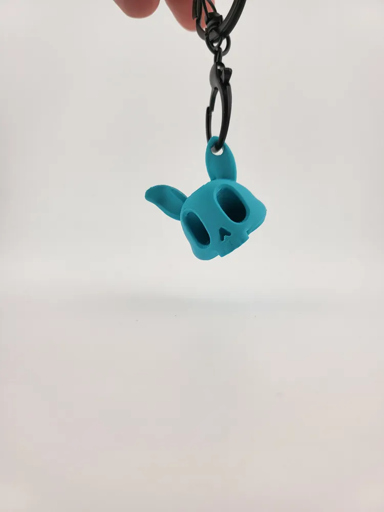 Bunny Skull Keychain skull kawaii charm thumbnail 2