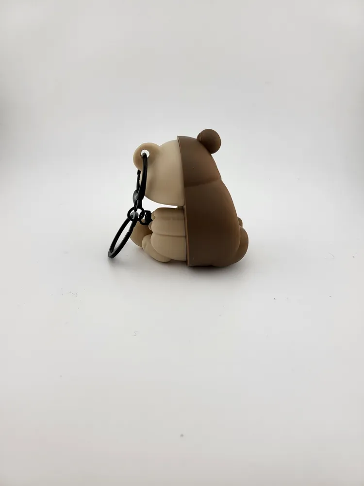 Kawaii Skeleton Bear Keychain - Cute Skull Keyring thumbnail 3