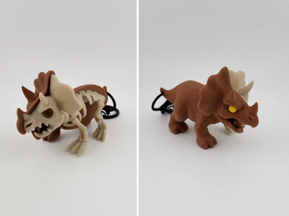 Kawaii Triceratops Keychain Cute Dinosaur Charm