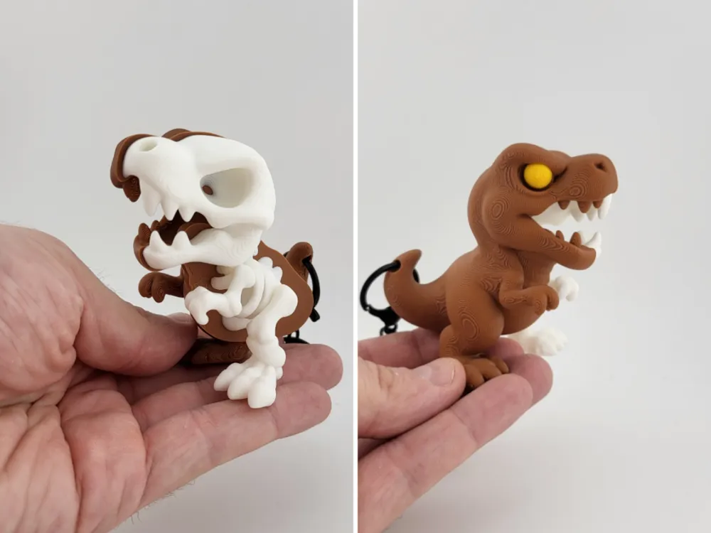 Kawaii T-Rex Skeleton Keychain Dinosaur Accessory
