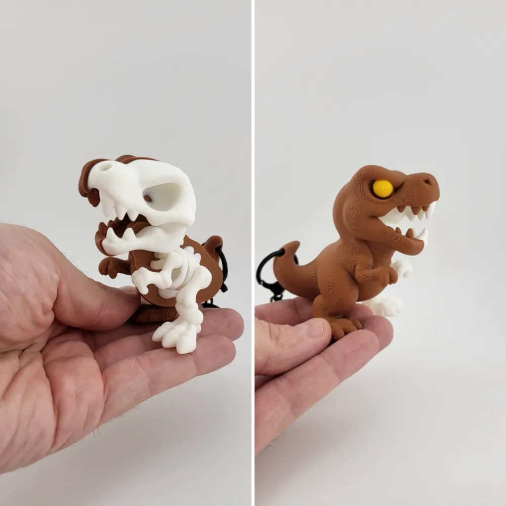 Kawaii T-Rex Skeleton Keychain Dinosaur Accessory thumbnail 2