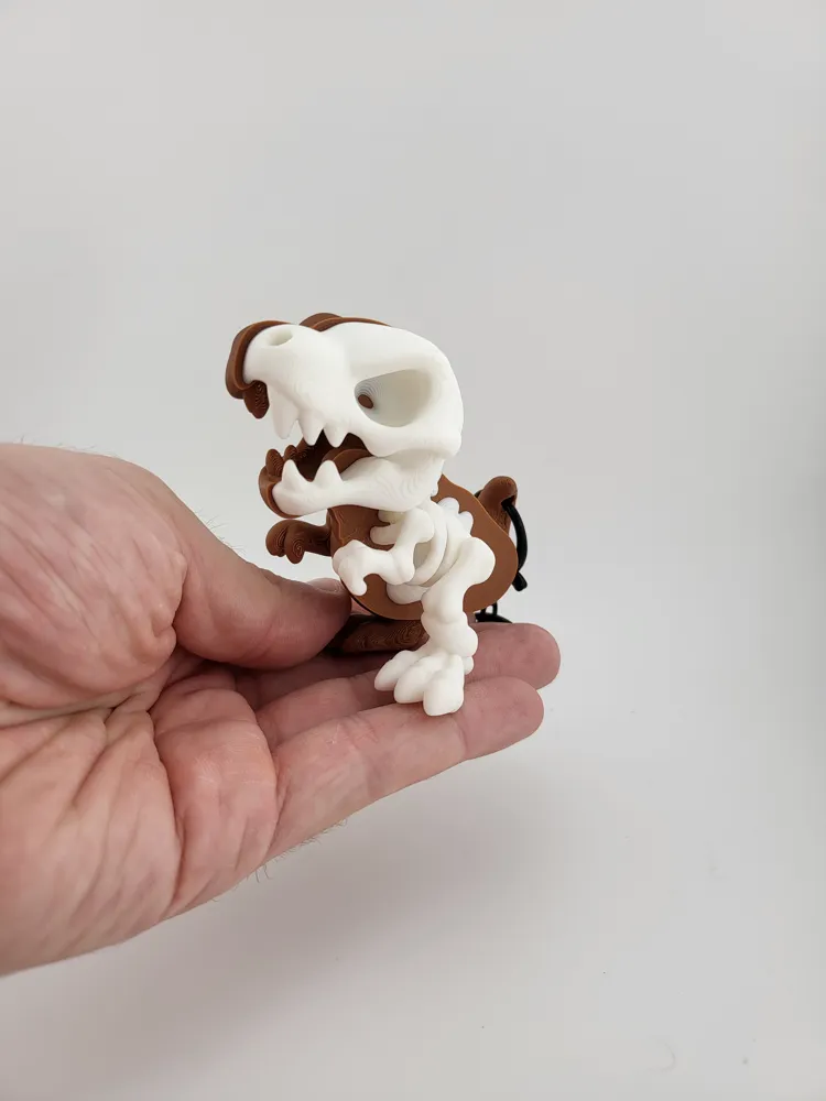 Kawaii T-Rex Skeleton Keychain Dinosaur Accessory thumbnail 3