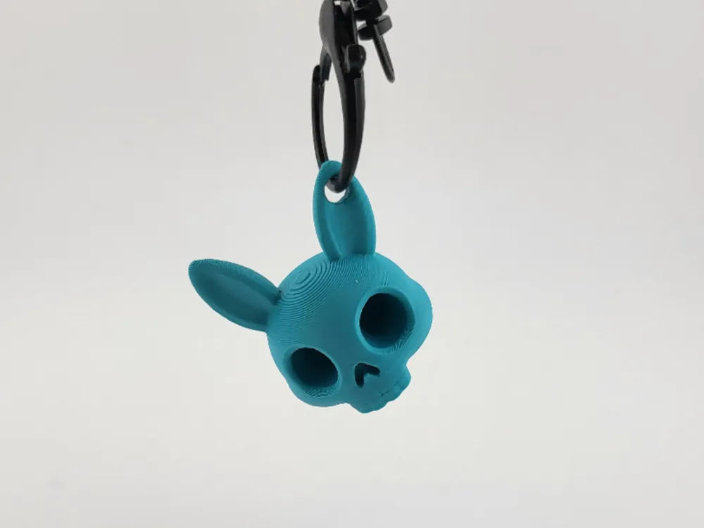 Blue Bunny Skull keychain keyring