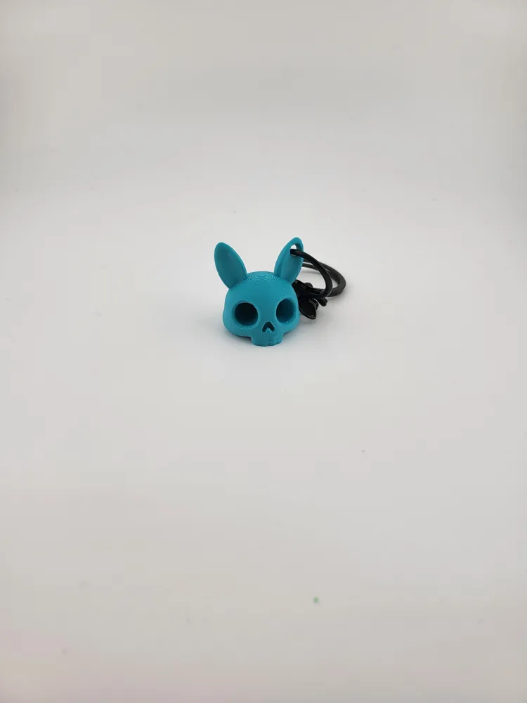 Blue Bunny Skull keychain keyring thumbnail 2