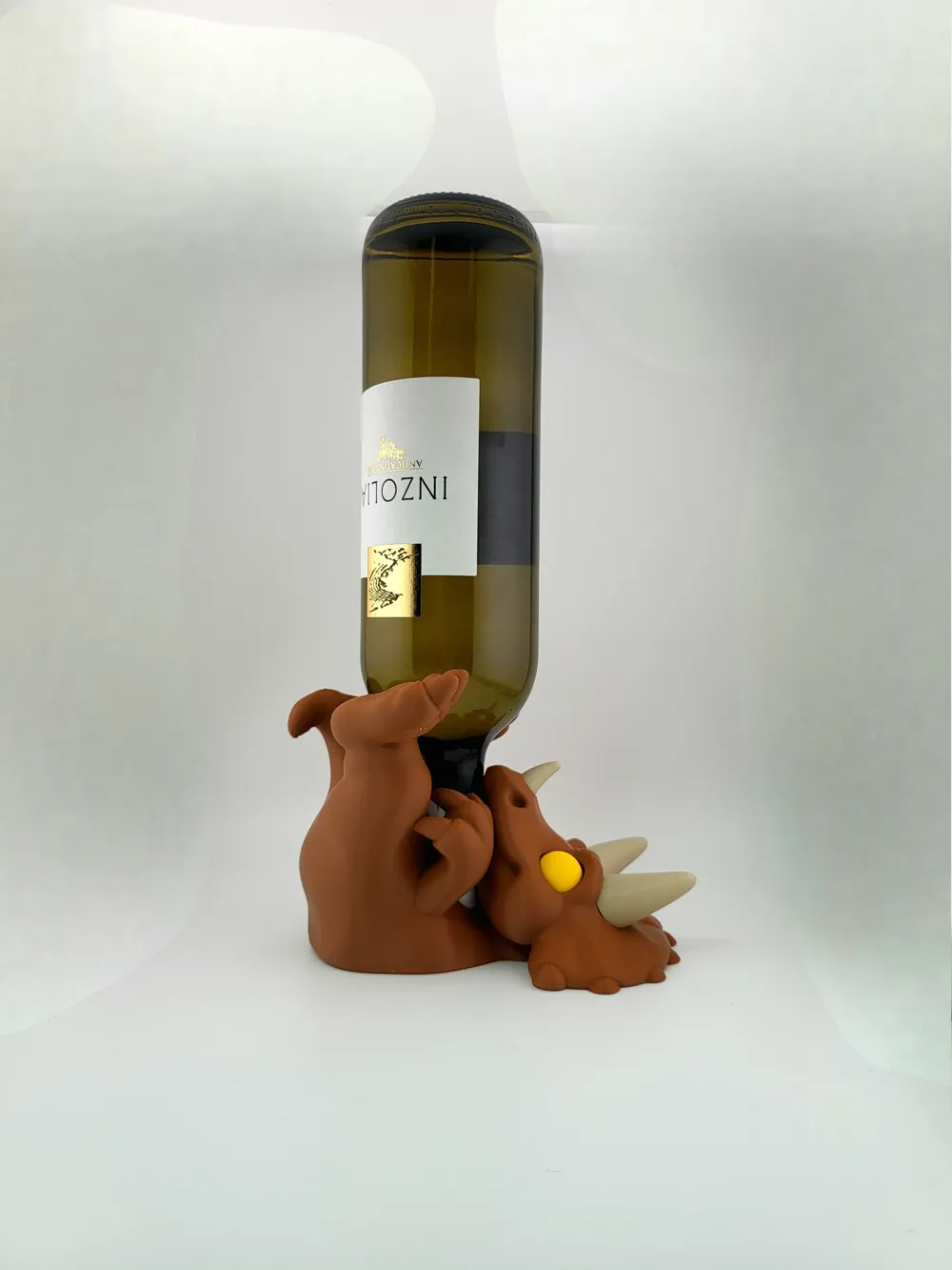 Triceratops Wine Bottle Holder Kawaii Dinosaur thumbnail 3
