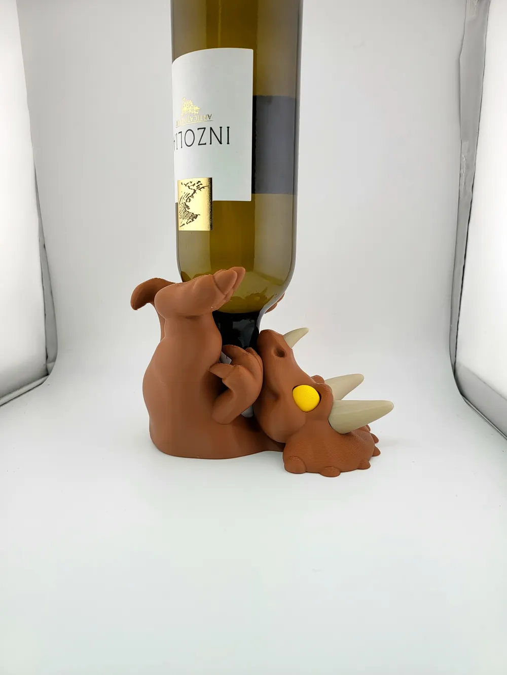 Triceratops Wine Bottle Holder Kawaii Dinosaur thumbnail 4