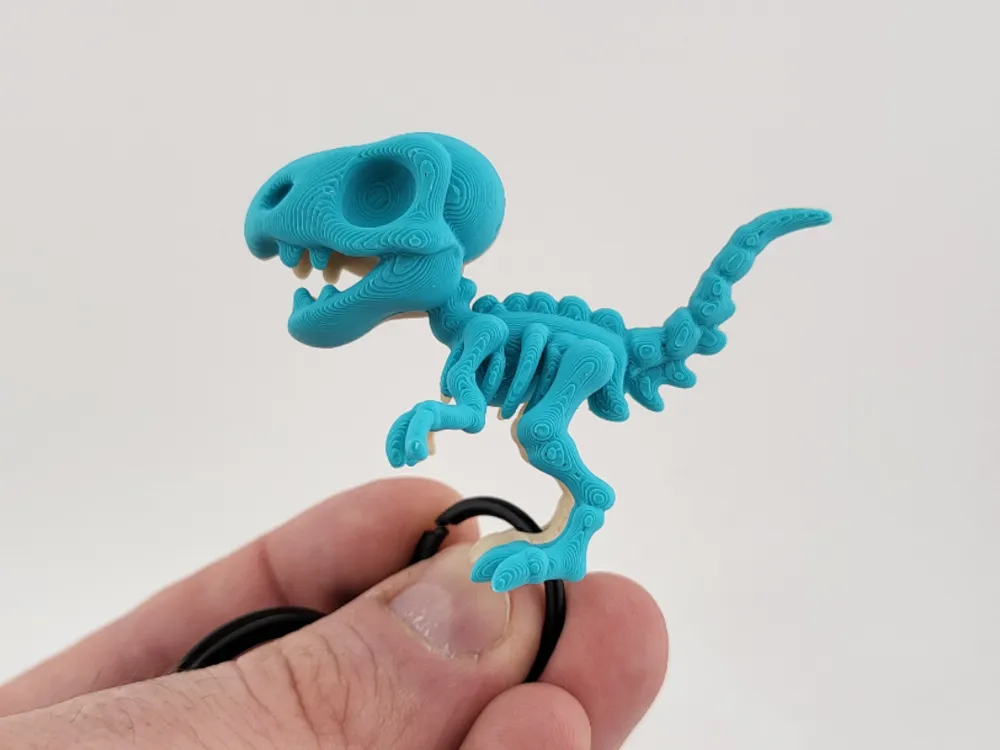 Kawaii Velociraptor Skeleton Keychain Dinosaur