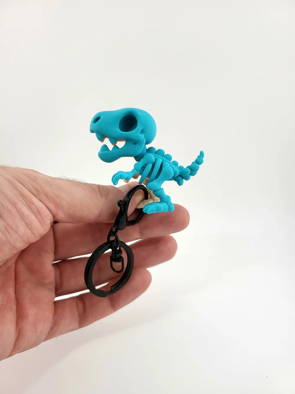 Kawaii Velociraptor Skeleton Keychain Dinosaur thumbnail 4
