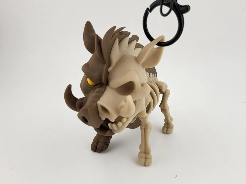 Kawaii Skeleton Pumba Keychain – Cute Stylized 3D