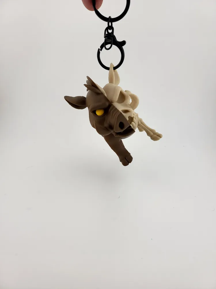 Kawaii Skeleton Pumba Keychain – Cute Stylized 3D thumbnail 2
